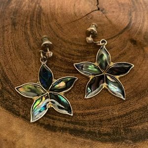 Green enameled post earrings